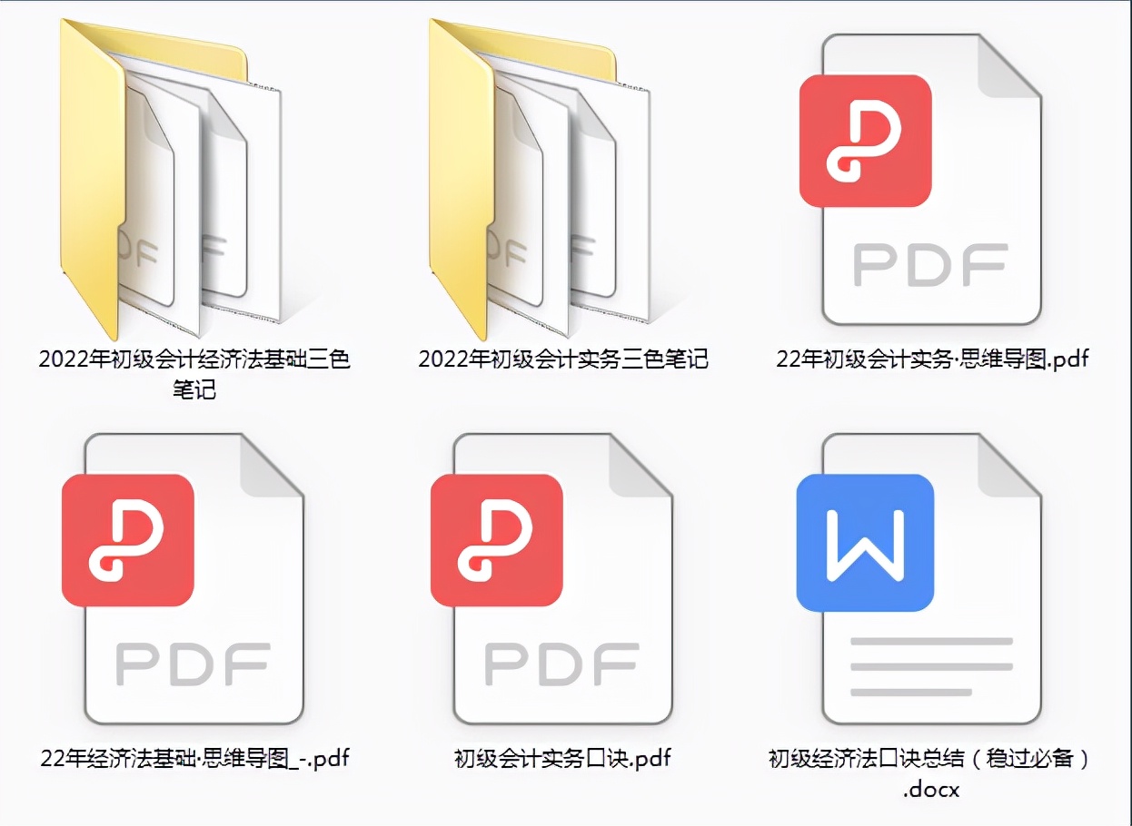 不裸考！新版2022年初级会计三色笔记和背诵口诀，80+妥了
