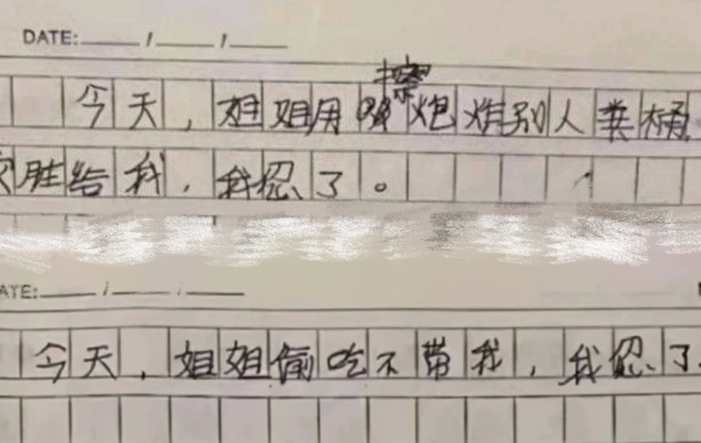 小学生“记仇本”走红，内容简单明了，“二蛋”表示很无辜