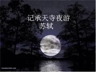 苏轼的极好的文章《记承天寺夜游》读后颇有感受