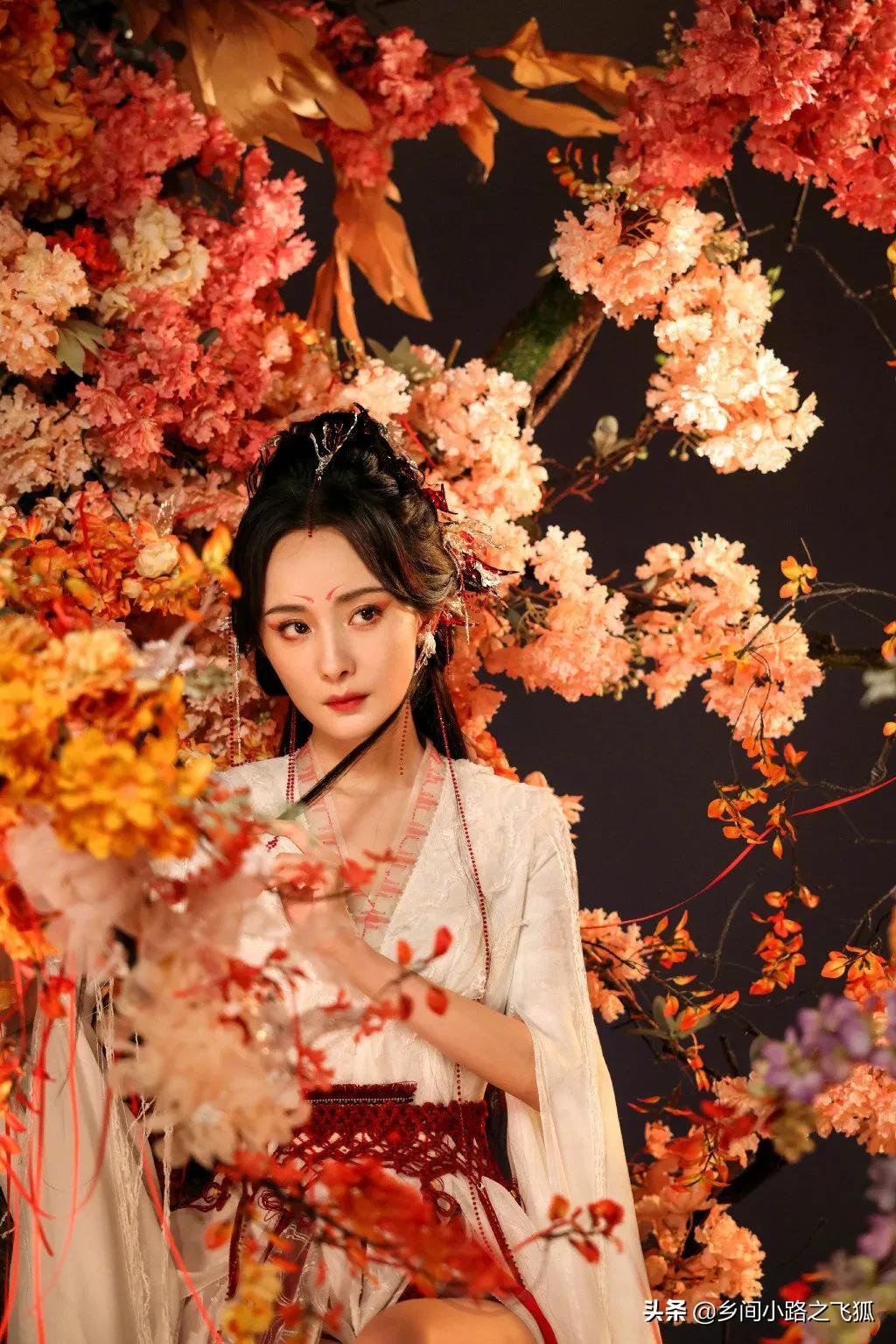 今日《狐妖小红娘月红篇》正式官宣，杨幂饰演山红红花絮照来了