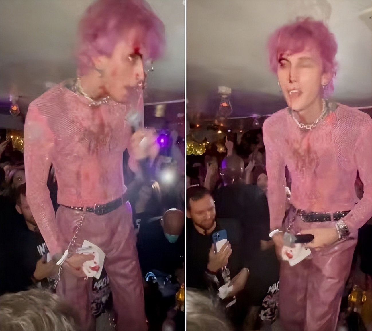 知名歌手枪爷表演太疯狂！直接用酒瓶砸脑袋，一边流血一边唱歌