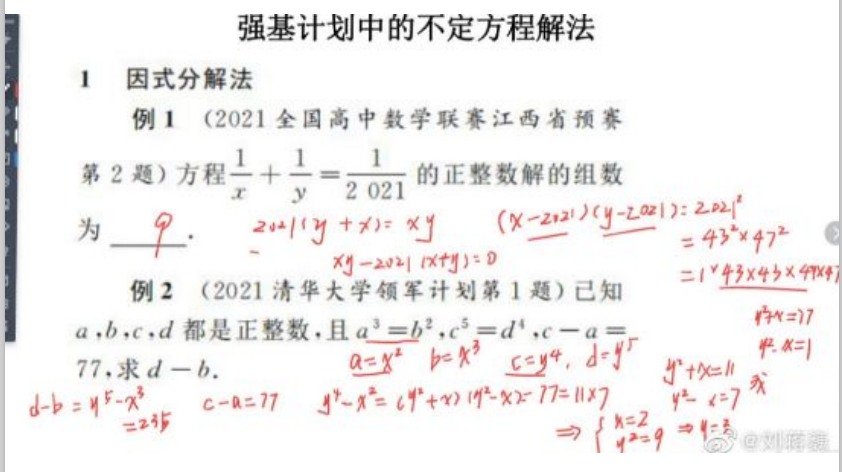 刘蒋巍：复旦大学强基计划数学串讲（2022）