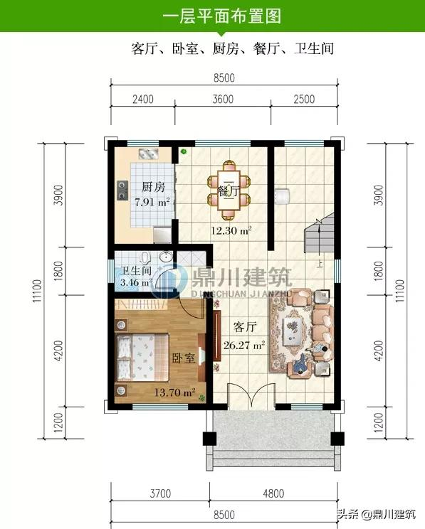 占地百平二层别墅，开间8米左右造价才25万，真正实用经济易建造