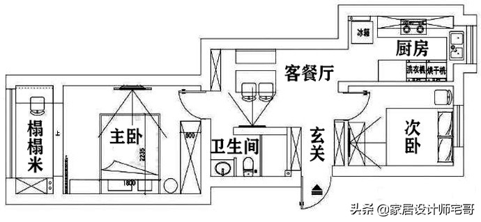 杭州一家3口的52㎡小家，全屋大白墙不吊顶，干净明亮，自然温馨