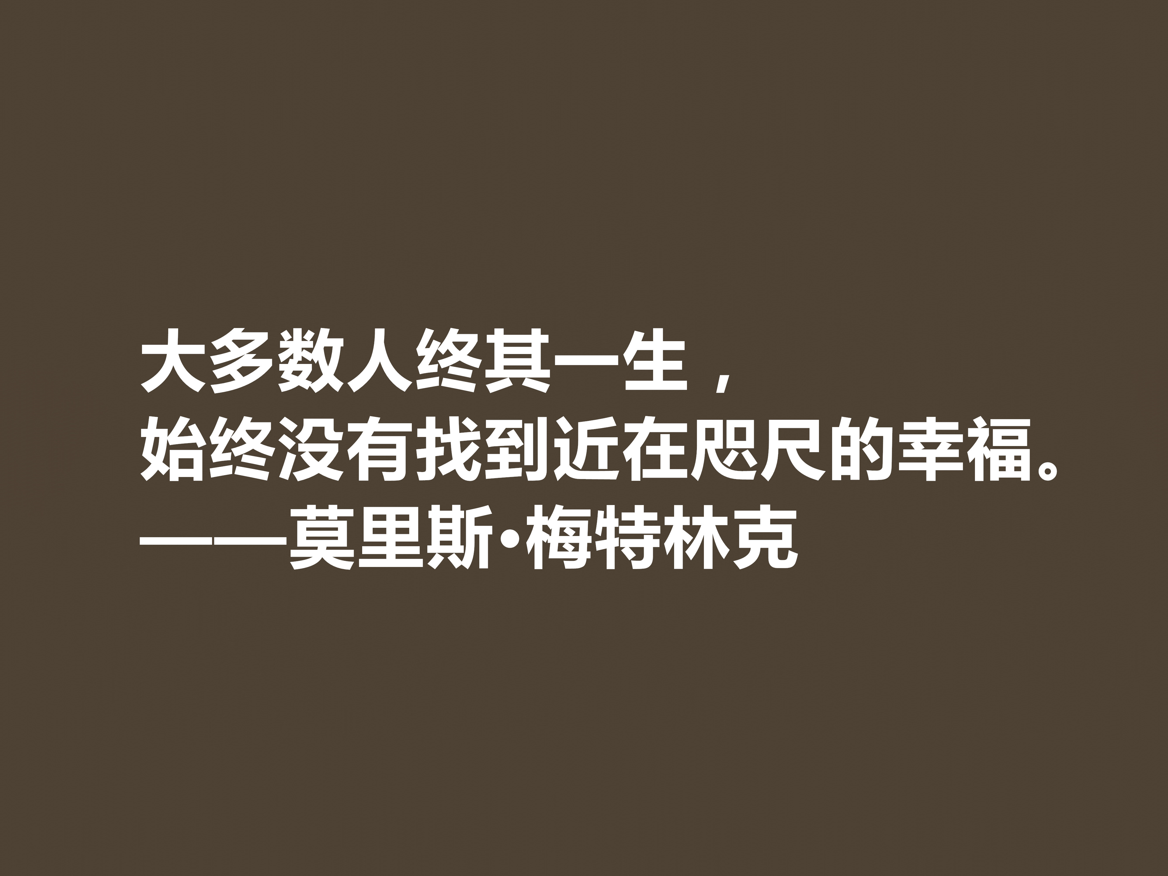 他是象征主义作家，一生追求光明与美，这十句格言，说得真透彻