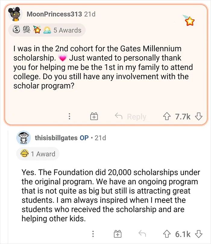 比尔盖茨让网友们问他