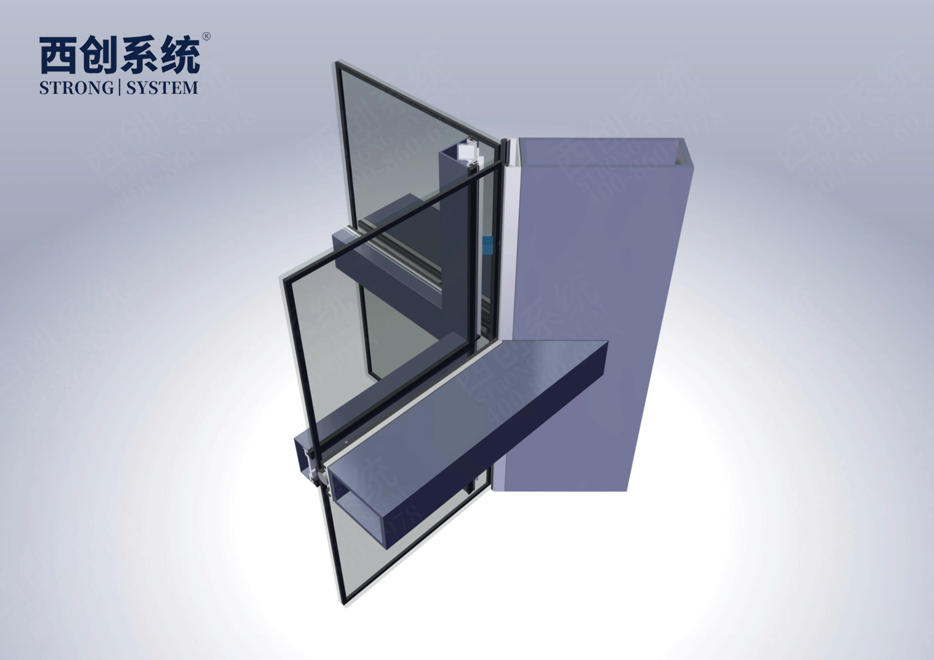 多截面精制鋼幕墻型材90度陰角轉接方法-西創(chuàng)系統(tǒng)(圖4)