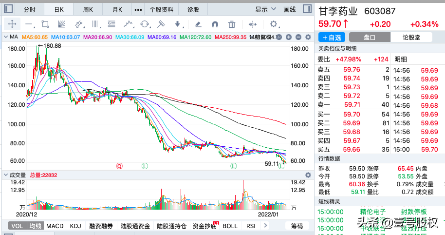 A股：2021年跌幅最大的十只股票