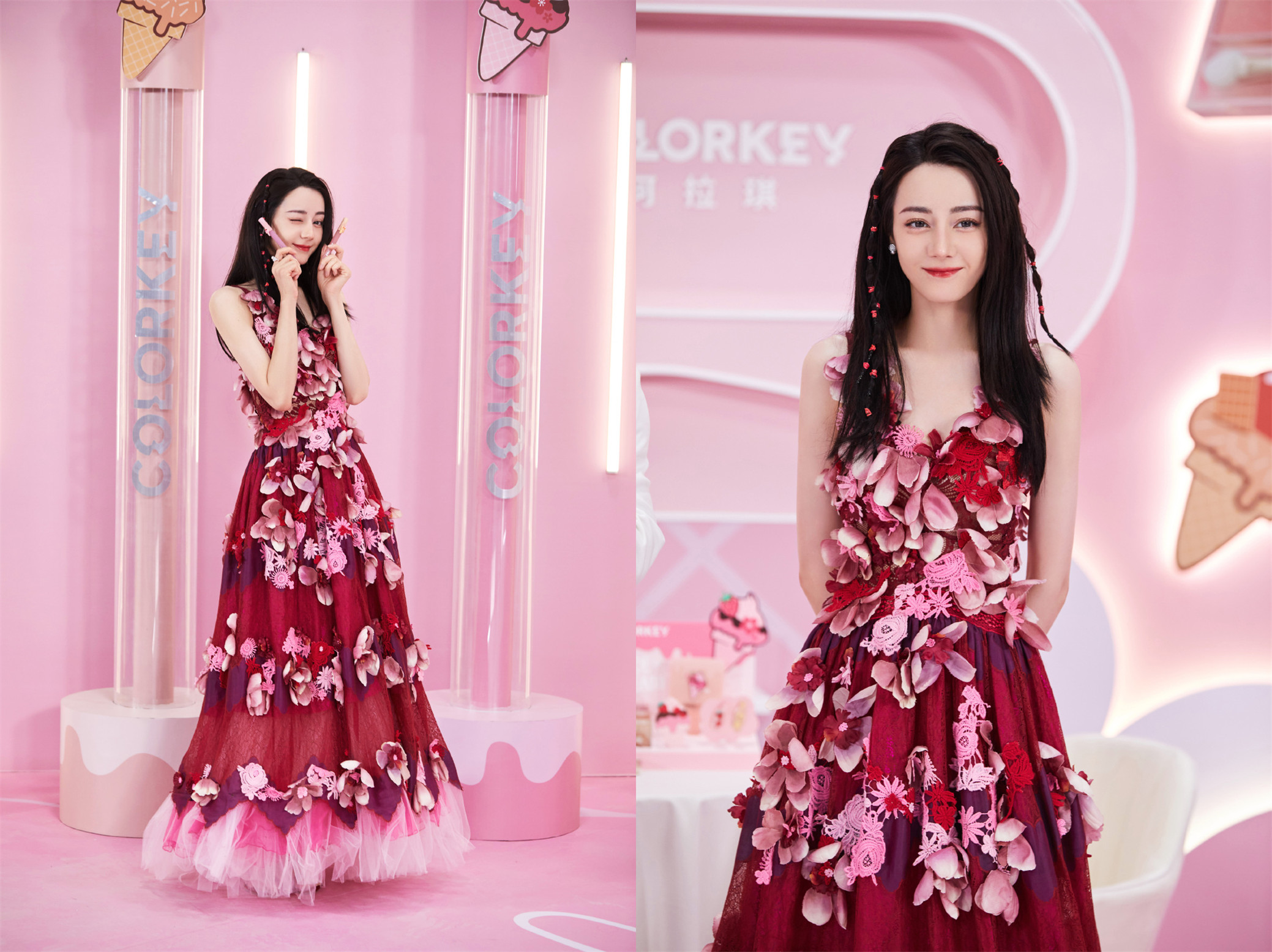 没有红毯也穿高定，baby百元耳环配高定，赵丽颖礼服不服帖靠修图