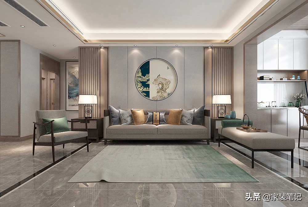 130㎡的四居室，装修现代中式，全屋时尚、前卫又有意境，很喜欢