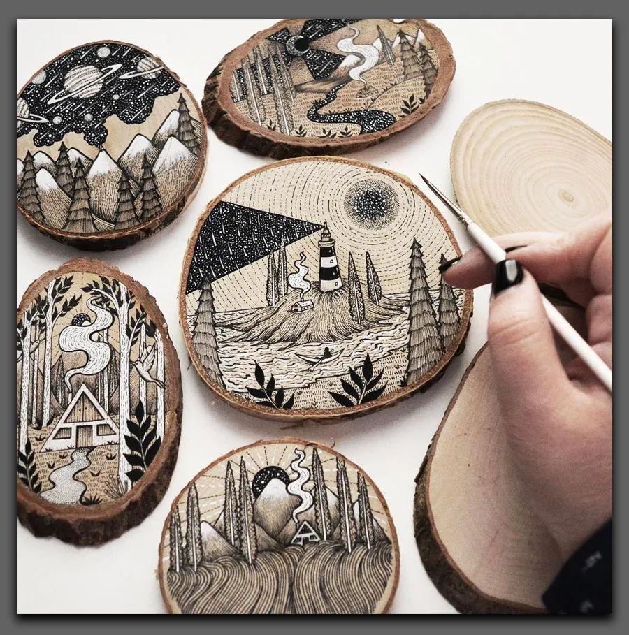 艺术|线条的艺术,精美而富有想象力的黑白装饰画