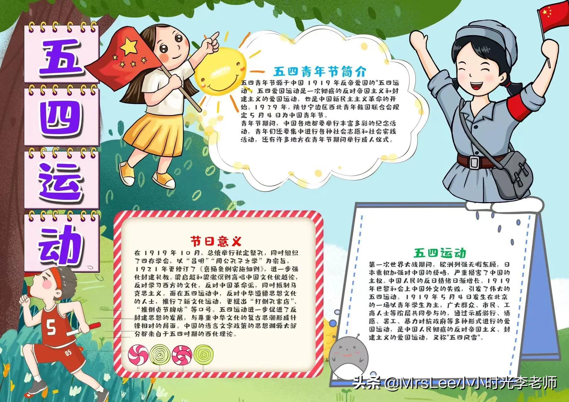 54青年节手抄报2022年含文案彩图版