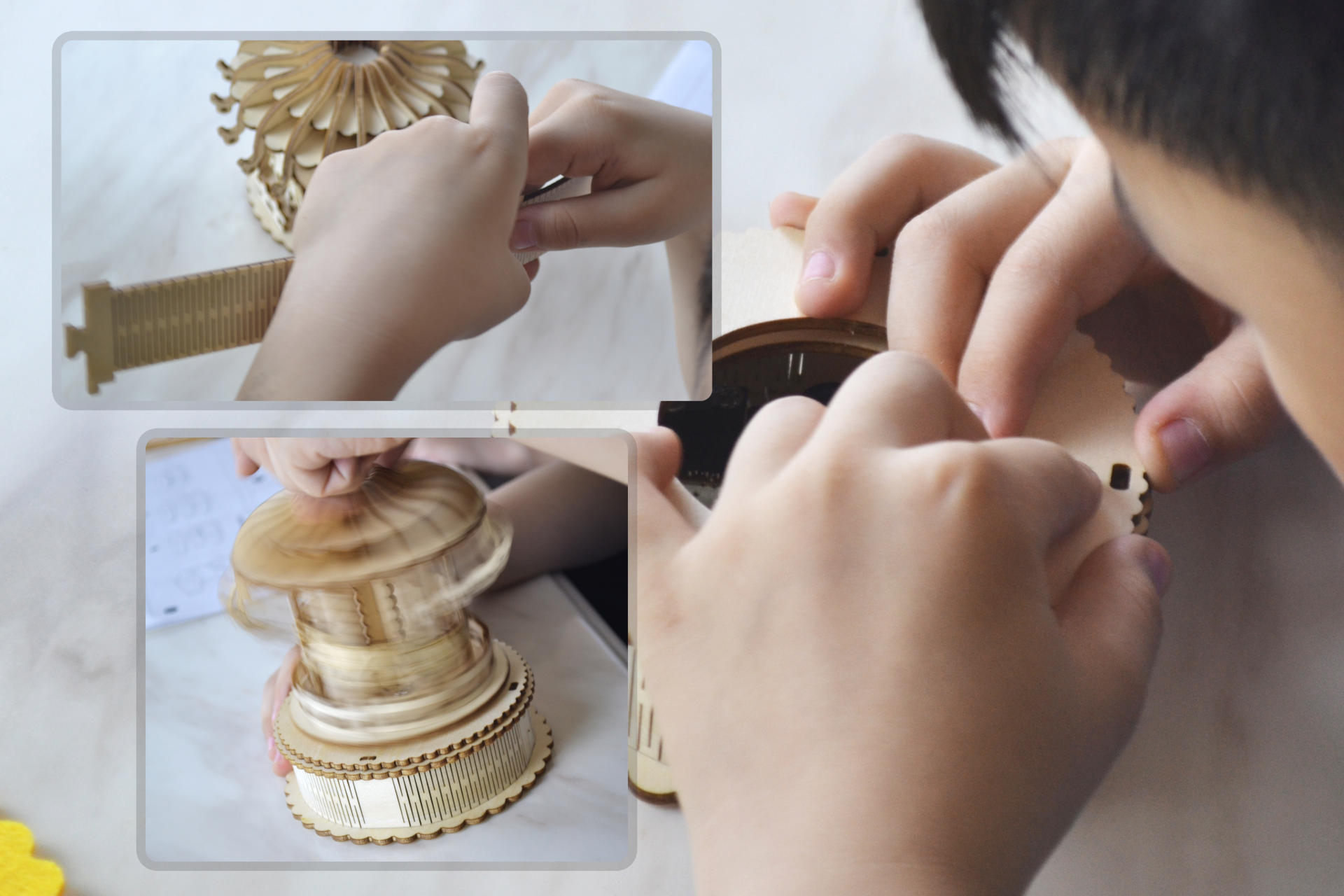 乐趣无穷 亲子互动和萌宝一起 玩玩当当狸旋转木马八音盒