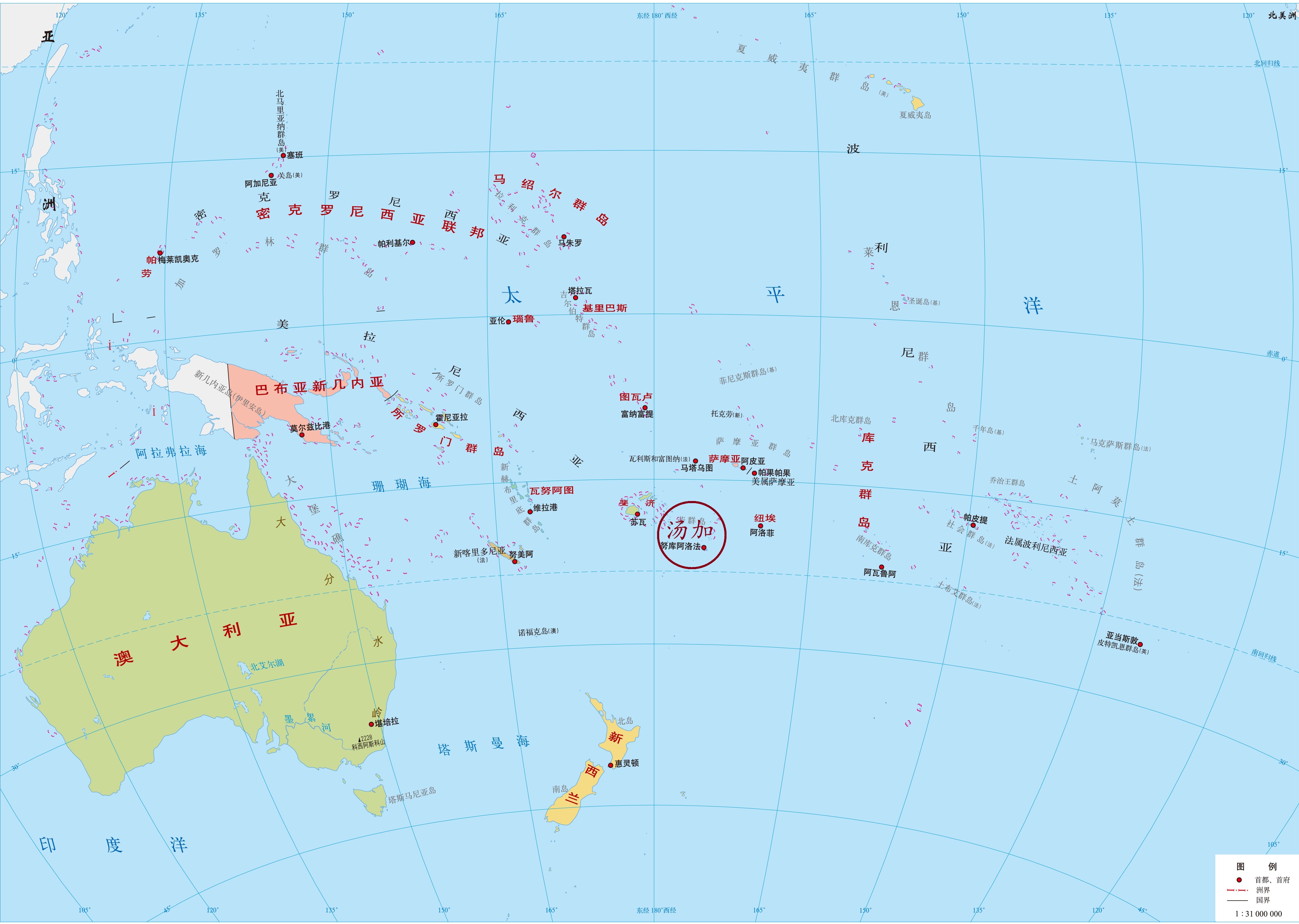全球地图汤加图片