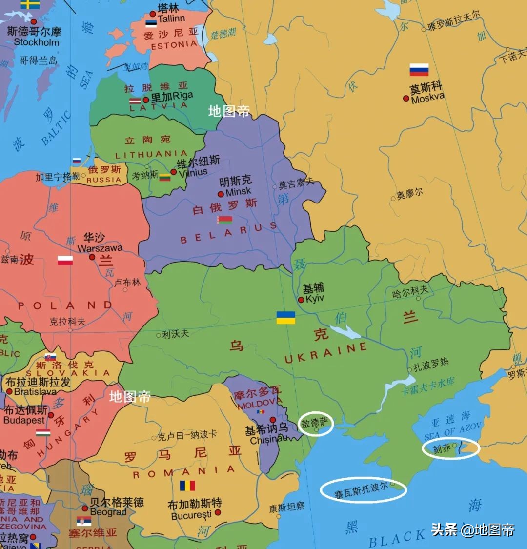 乌克兰地图把乌克兰堵成一个内陆国