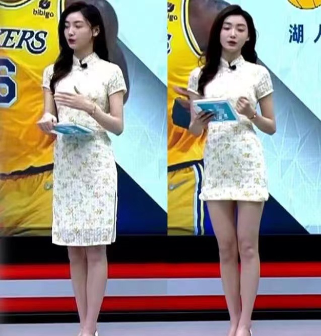 为什么nba女主播都要露腿(为博眼球强行将女主播旗袍上掀！露大腿成流量密码已违背看球初衷)