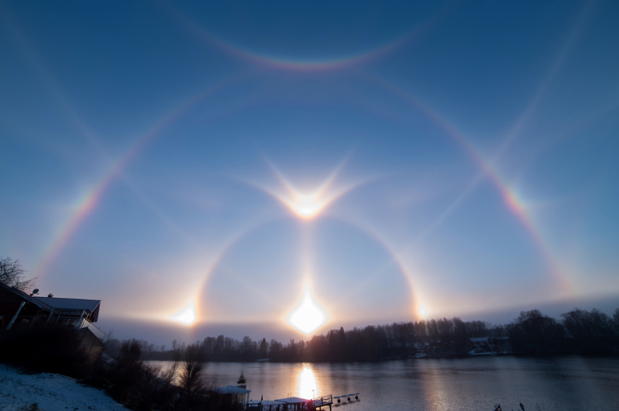 河南上空出现三个太阳，“三日同天，天机无限”的传说是真的吗？