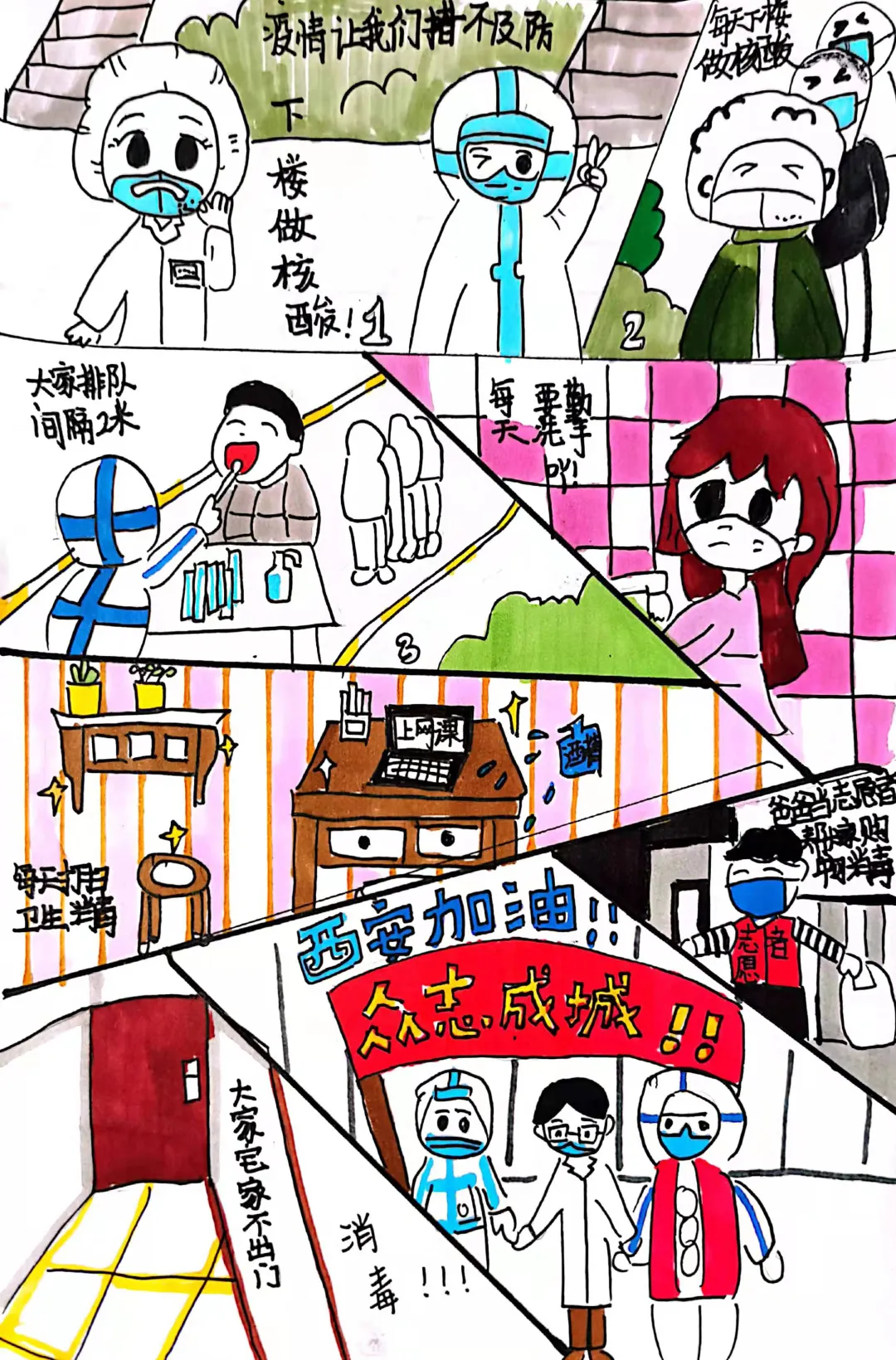 陕西抗疫漫画作品(儿童篇)
