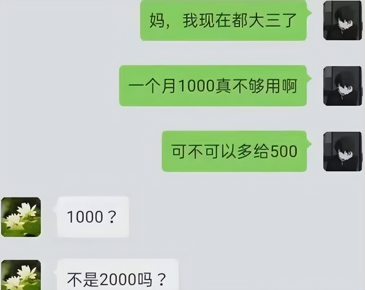 万万没想到，生活费都有人赚差价，大学生和妈妈“聊天记录”火了