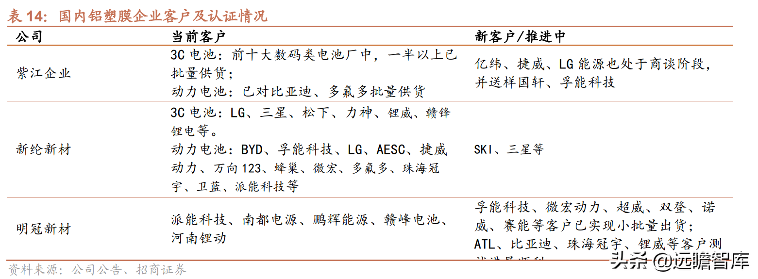 铝塑膜行业报告：国内企业取得工艺突破，国产替代迎来发展良机