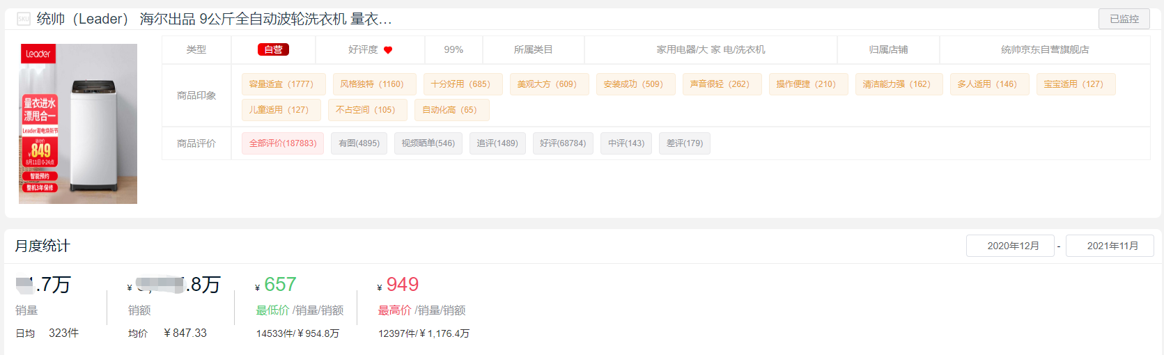 洗衣机哪个牌子好十大排名（2021全年度洗衣机）