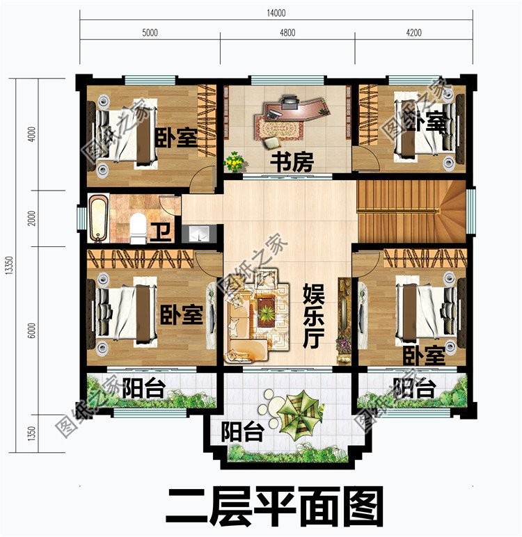 5款同色系农村别墅设计，配色组合简单好看，经典户型超级温馨