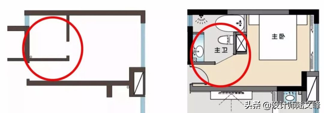 关于主卫门对着床的3种设计建议，一定用衣柜遮挡，一定做隐形门