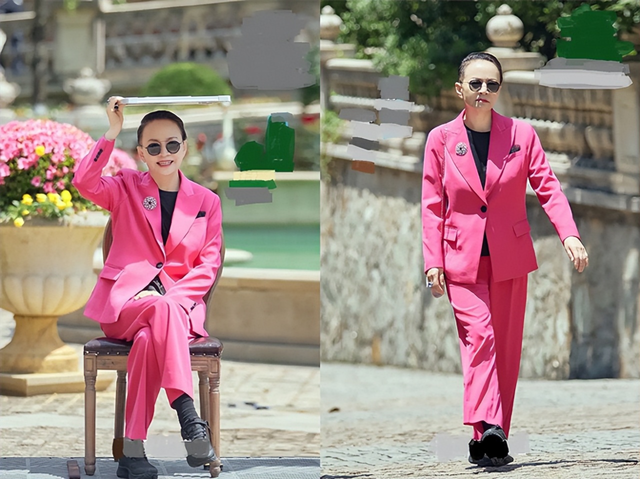 61岁宋丹丹不服老！穿芭比粉西装比年轻人潮，梳大背头高级又飒气