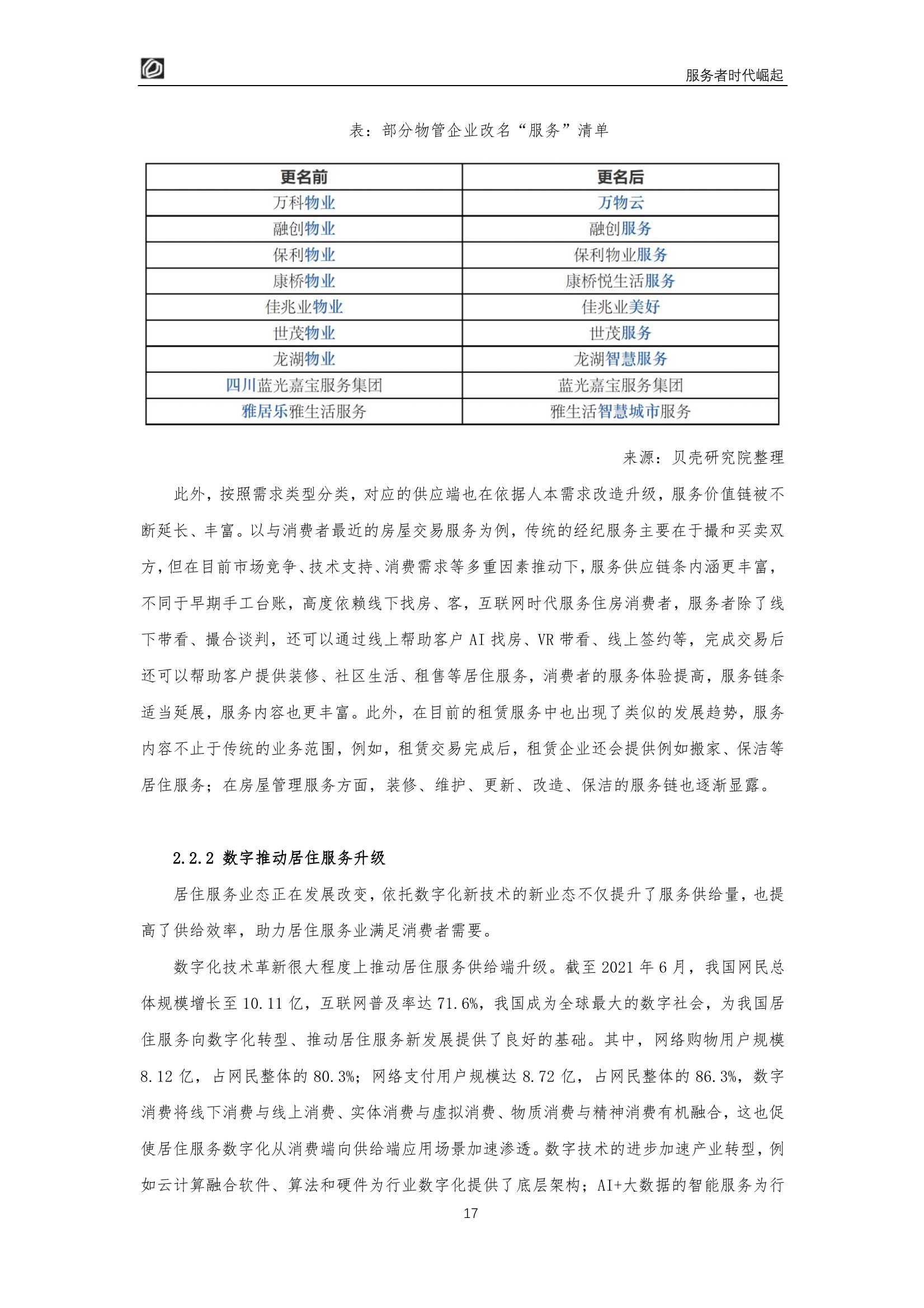 服务者时代崛起：居住服务发展研究白皮书2022（贝壳研究院）