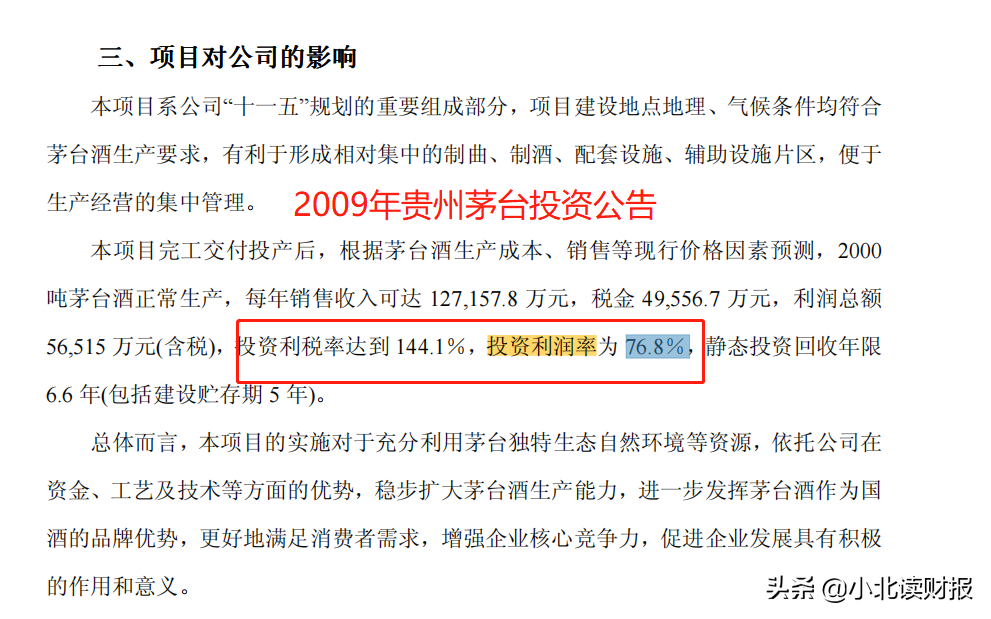 投资利润率高达77%！果然还是茅台最赚钱