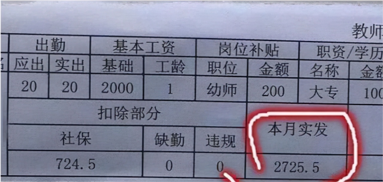 工资条（教师工资条火了）