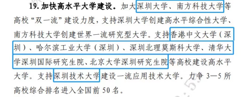 两天两份文件，事关15所大学，深圳“十四五”意欲何为？