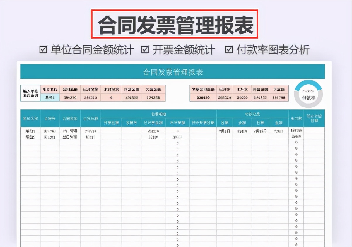 身为财务不会发票管理，熬夜整理了一套Excel发票管理报表模板