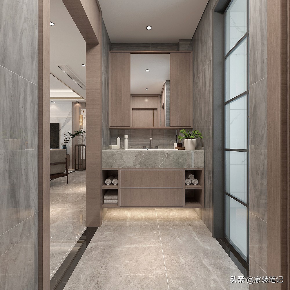 130㎡的四居室，装修现代中式，全屋时尚、前卫又有意境，很喜欢