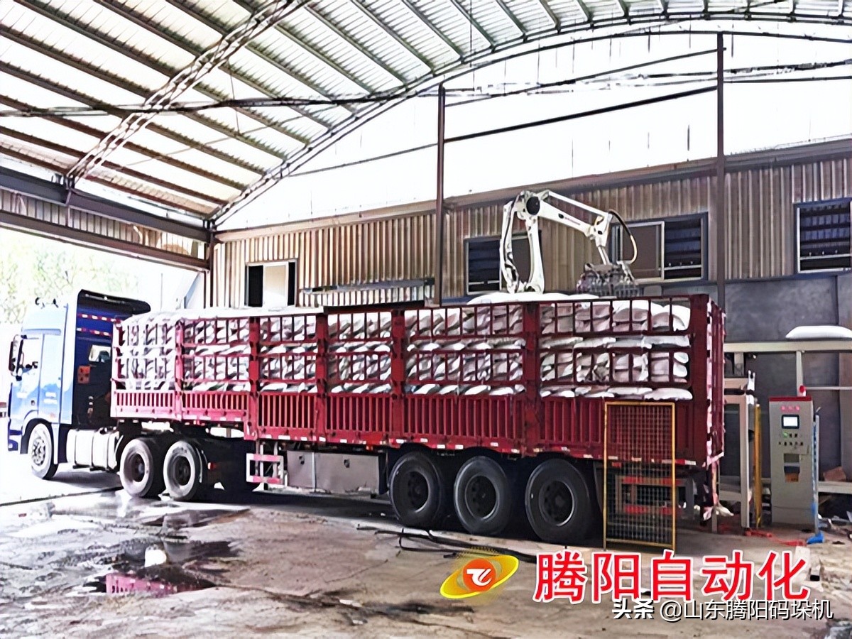 全自动面粉麸皮装车码垛机器人应用现场