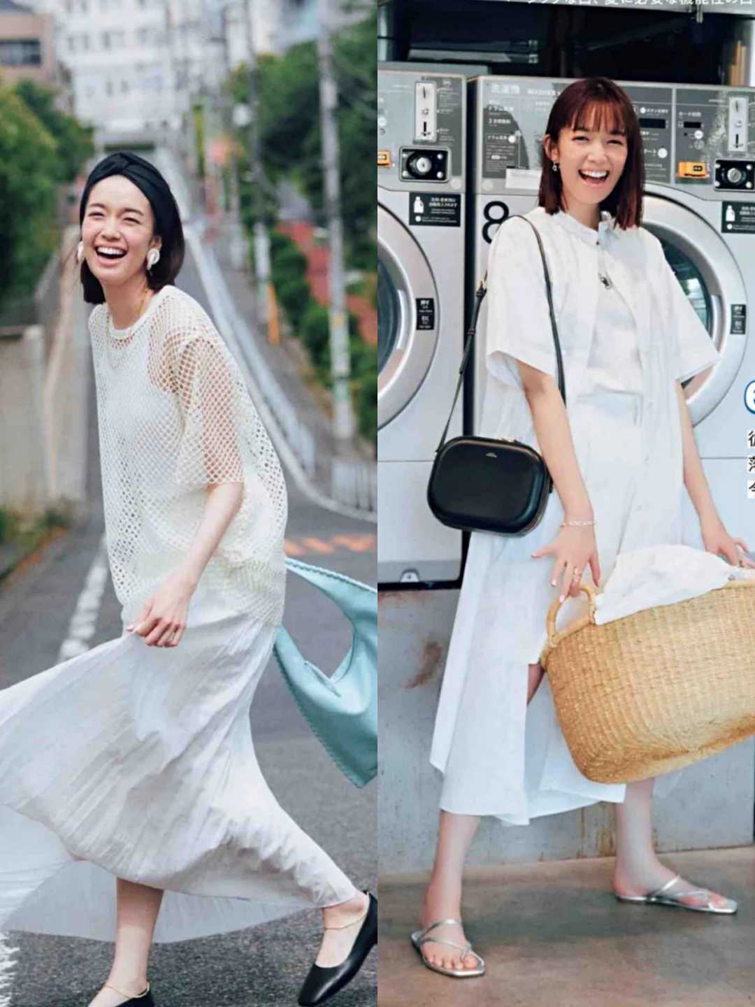 夏天别急着打扮得花里胡哨，真正有高级感的是白色系穿搭，太美了