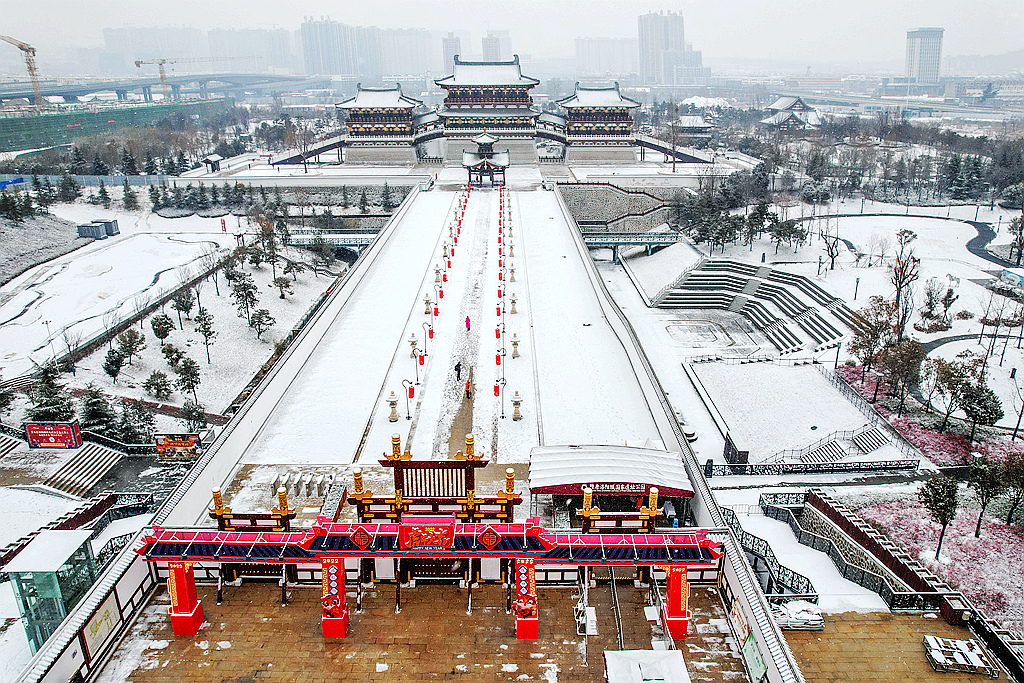雪游九洲池