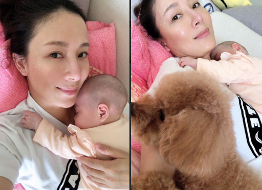 42岁杨怡晒二胎性感孕照！穿黑色内衣四肢纤细，称为孩子存脐带血