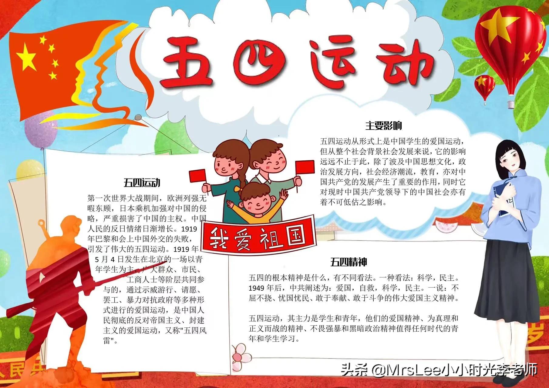 54青年节手抄报2022年含文案彩图版