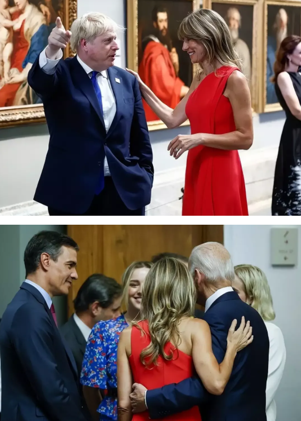 贝戈尼娅不愧是超模，穿红裙比22岁芬尼根瘦一圈，同框莱后也不输