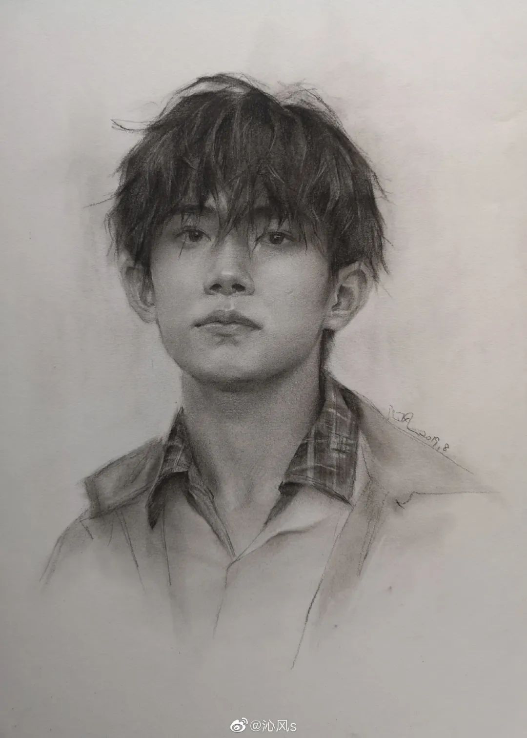 画皮画骨难画魂，她用木炭把明星画活了，王一博鞠婧祎眼神看醉了