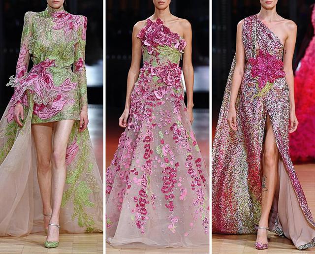 黎巴嫩Elie Saab高定系列：2022春夏的美，花枝、刺绣、钉珠好仙