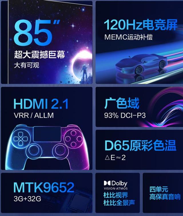 高性价比85英寸电视，看这台就够了，跌至5999元，无开机广告