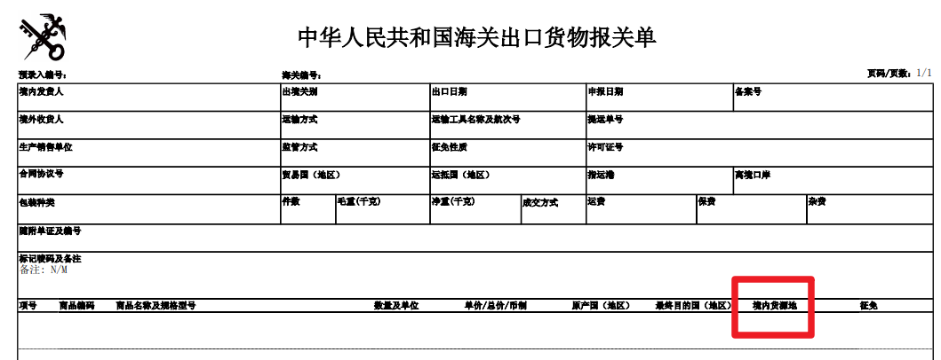 怎样区别报关单上的「境内目的地」与「境内货源地」？