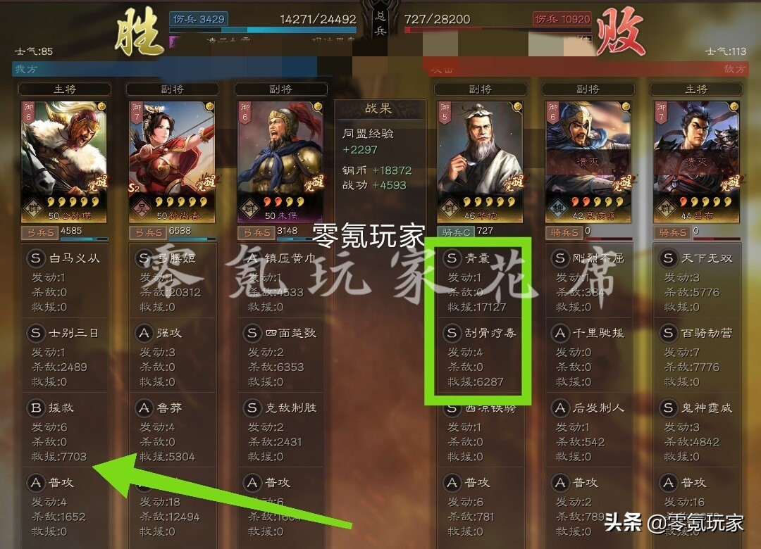 三国志战略版：B级战法恢复15520兵力，效果直追草船借箭