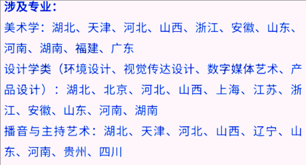 艺考生看过来收藏好！186所大学采取统考成绩招生艺术类专业