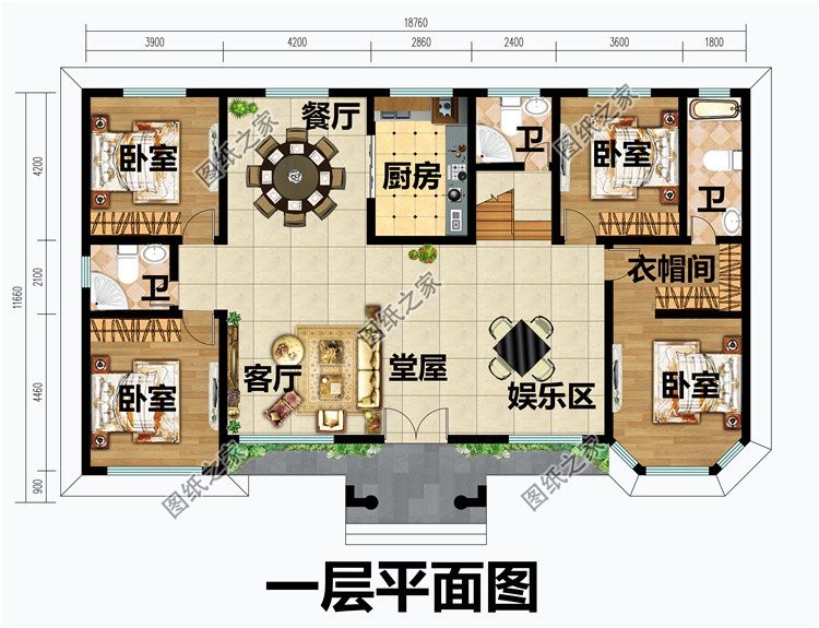 带堂屋的農村别墅设计，实用且重要，農村家家户户都需要