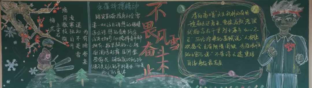 同学们积极参与板报制作,激励自我.