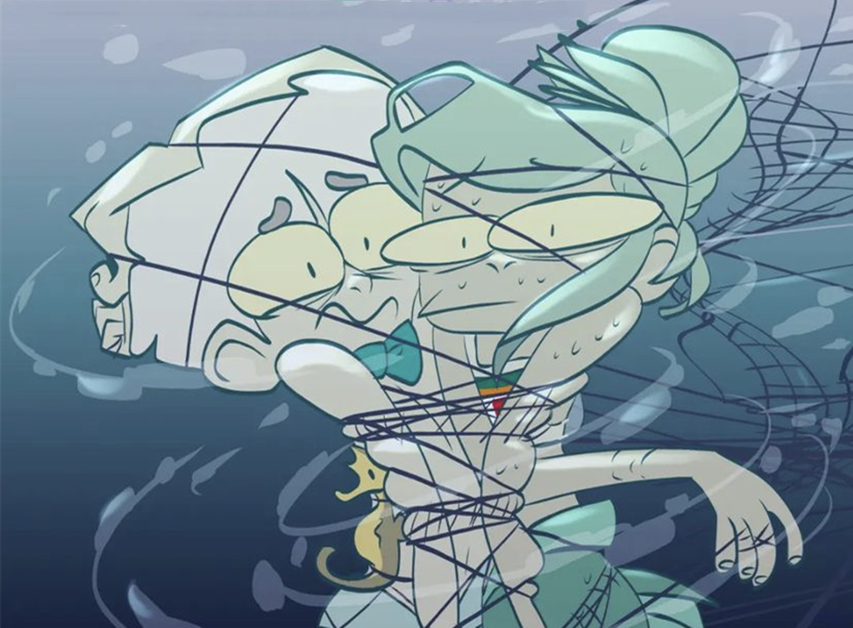 小美人鱼和青梅竹马被渔网缠绕,相同的晕船情节却暗示不同的含义