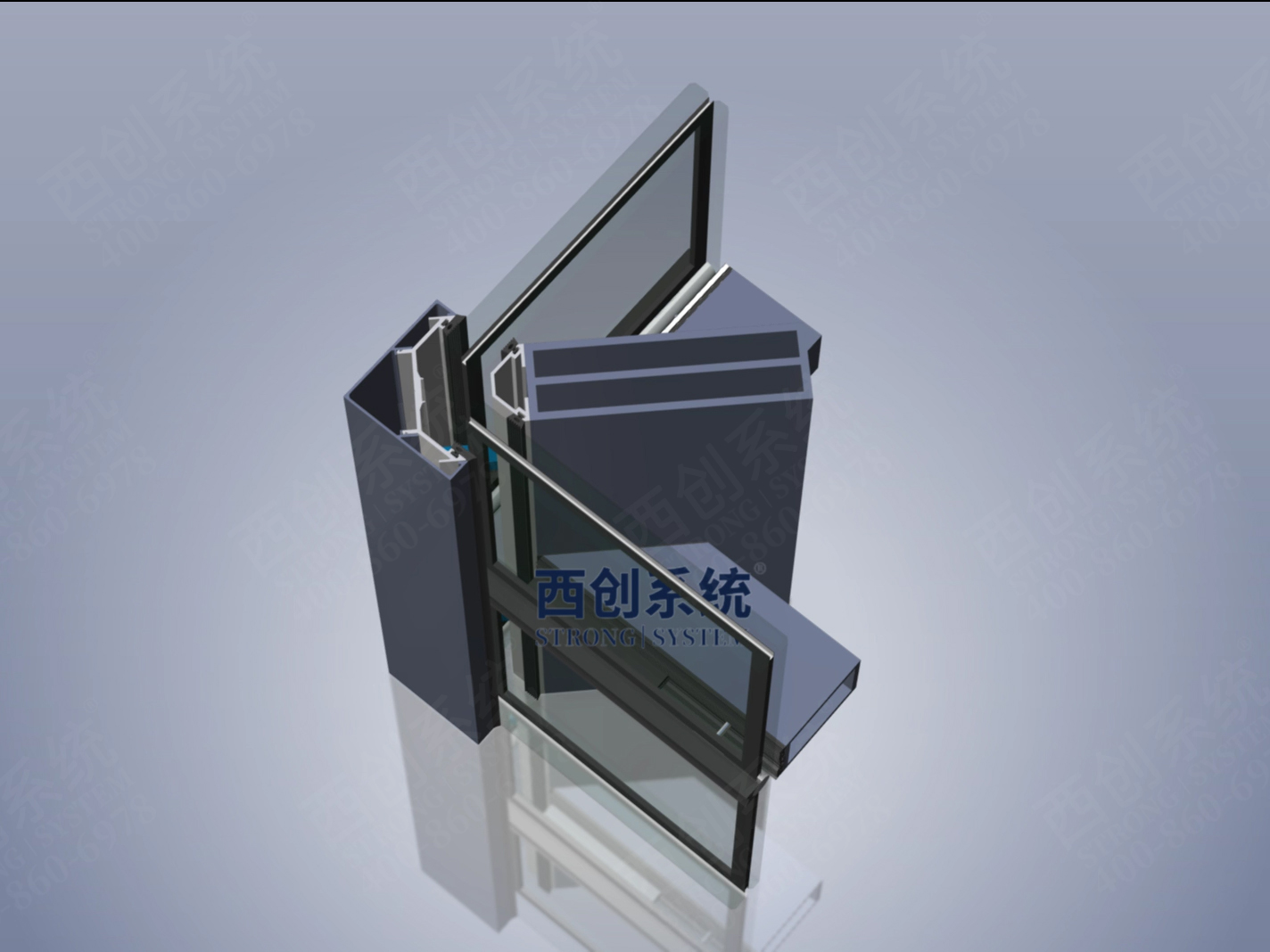 多截面精制钢型材幕墙系统90度阳角转接方法 - 西创系统(图11)